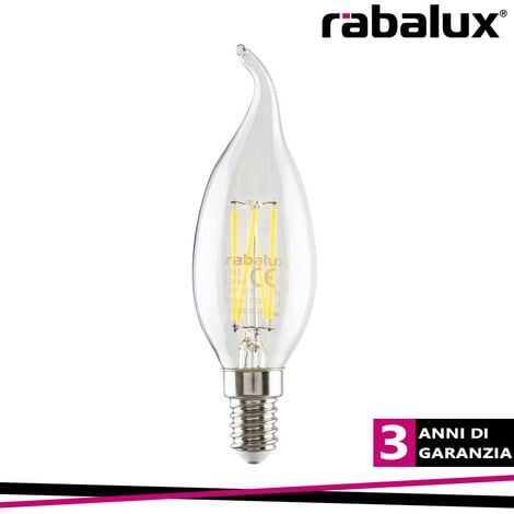 Lampadina LED a filamento Opal, Oliva C35, 4W/470lm, base E14, 3000K