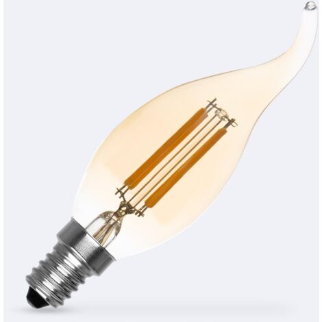 Lampadina Filamento LED E14 4W 470 lm Regolabile T35 Gold No Flicker 2700K Bianco Caldo