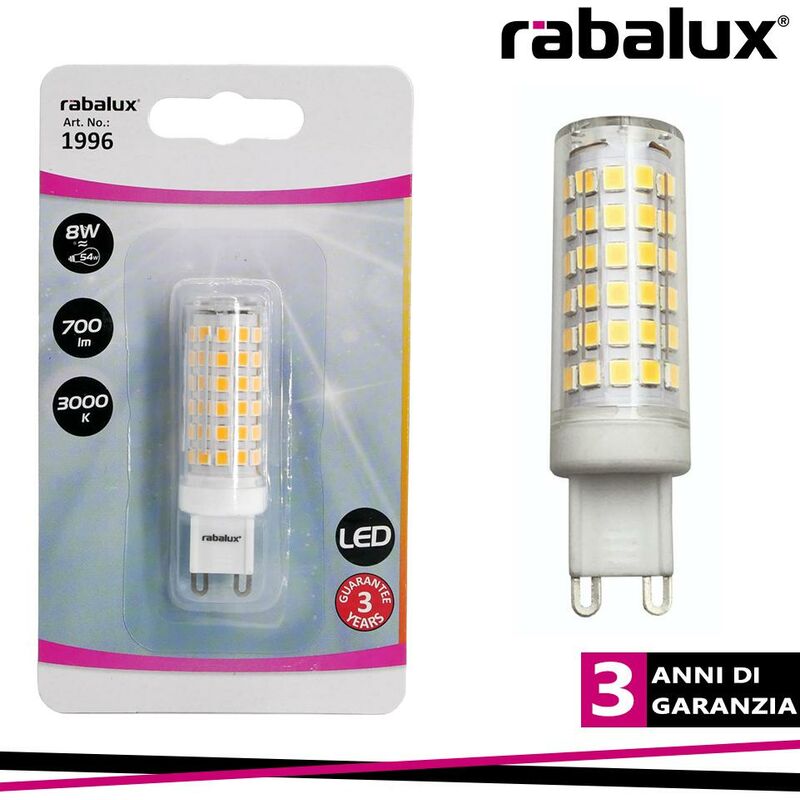 Image of Rabalux - lampadina G9 8W 3000K 800LM - Luce calda