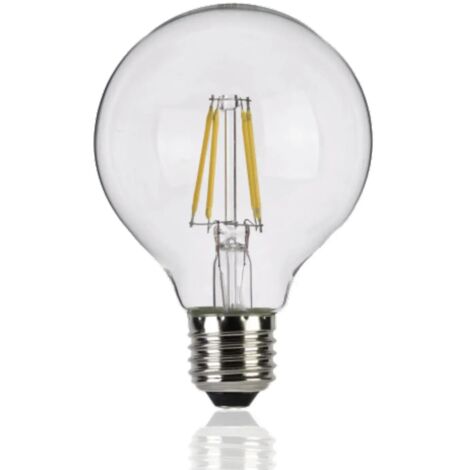 Lampadina Globo LED, filamento a vista, E27, 8W, 220Vac, Luce Naturale, Dimmerabile