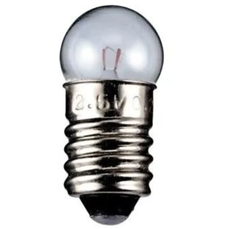 lampadina globulare sferetta chiara modellismo presepe E10 6 volt 0,30 watt