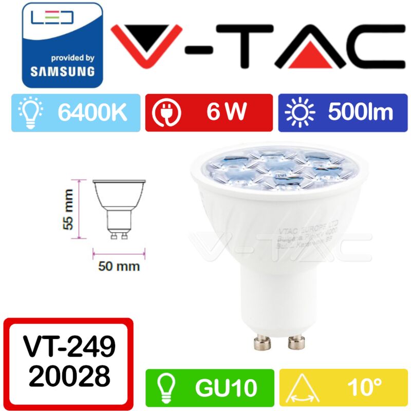 V-tac - pro VT-249 Faretto led GU10 con Chip