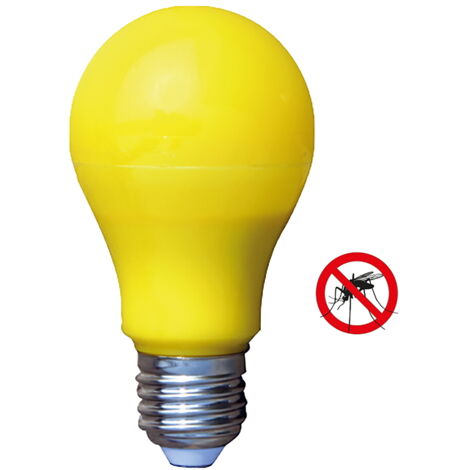 Lampadina Lampada Antizanzara in Vetro E27 Colore Giallo 9 Watt