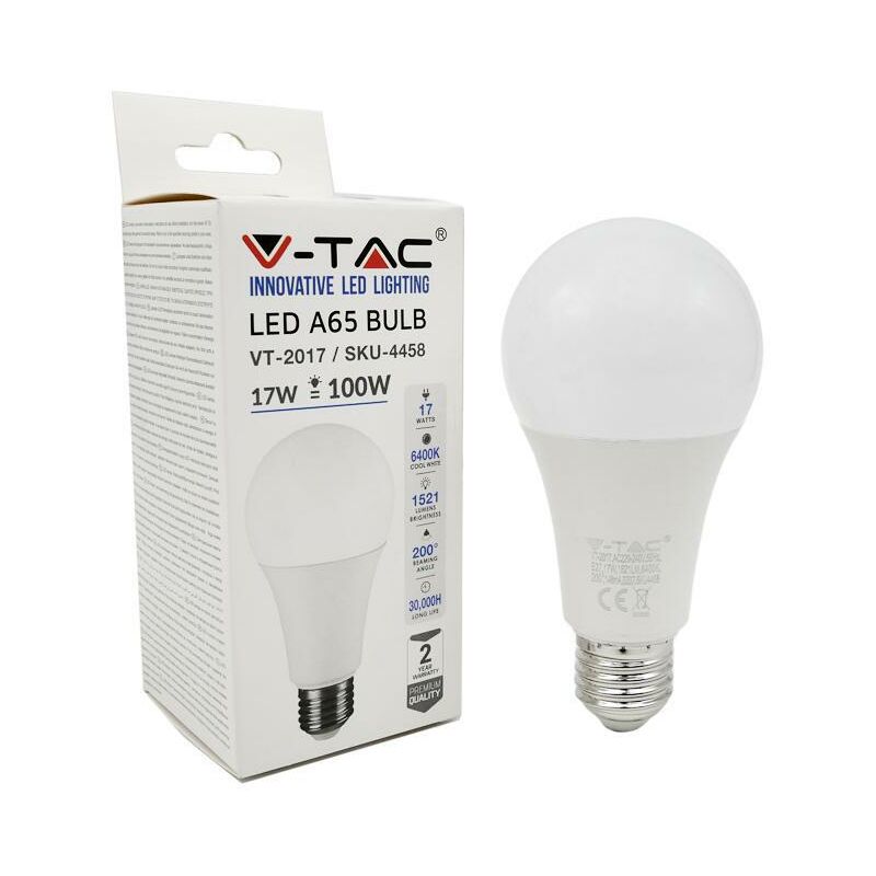 Lampadina led 17W A65 E27 200 d termoplastico