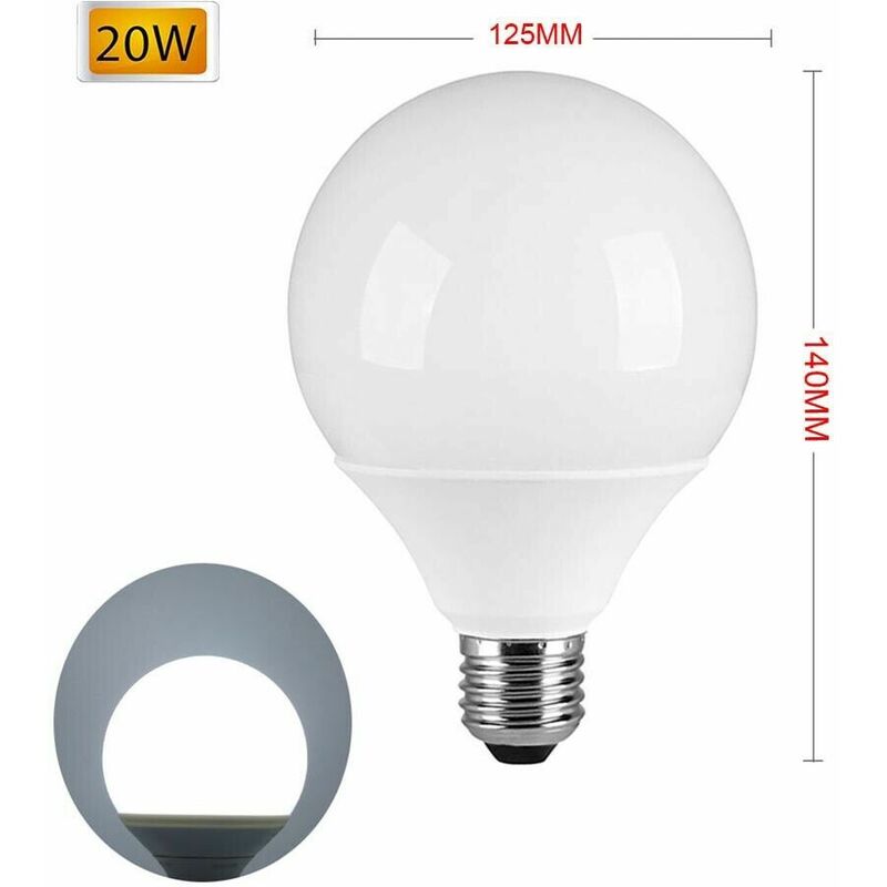 Image of Lampadina Led 20 w Lampada Globo Sfera Luce Bianca E27 G125