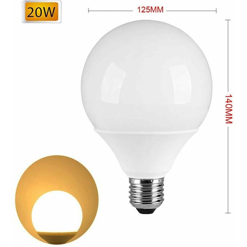 Image of Lampadina Led 20 w Lampada Globo Sfera Luce Calda E27 G125