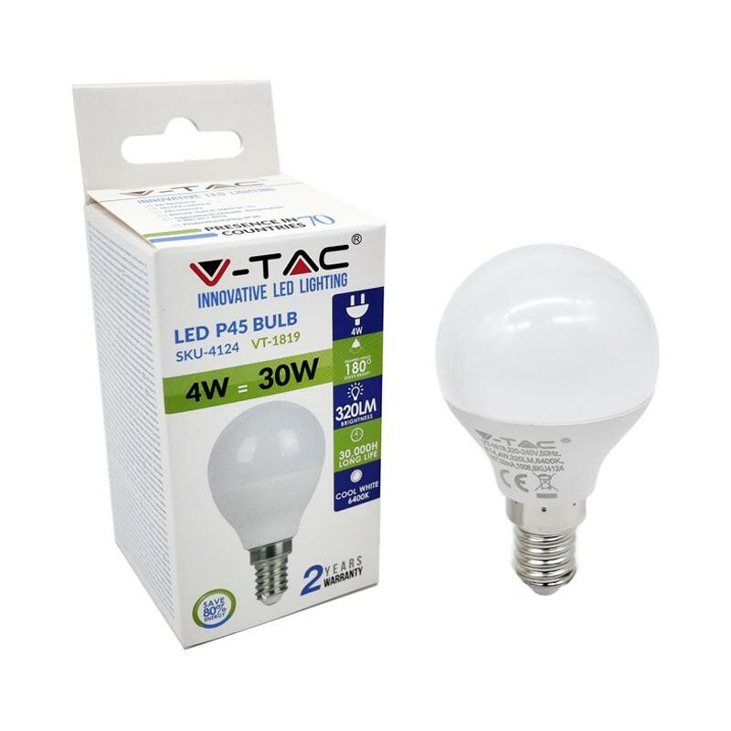 Image of Esolution - lampadina led 4W E14 P45 bianco caldo 3000K