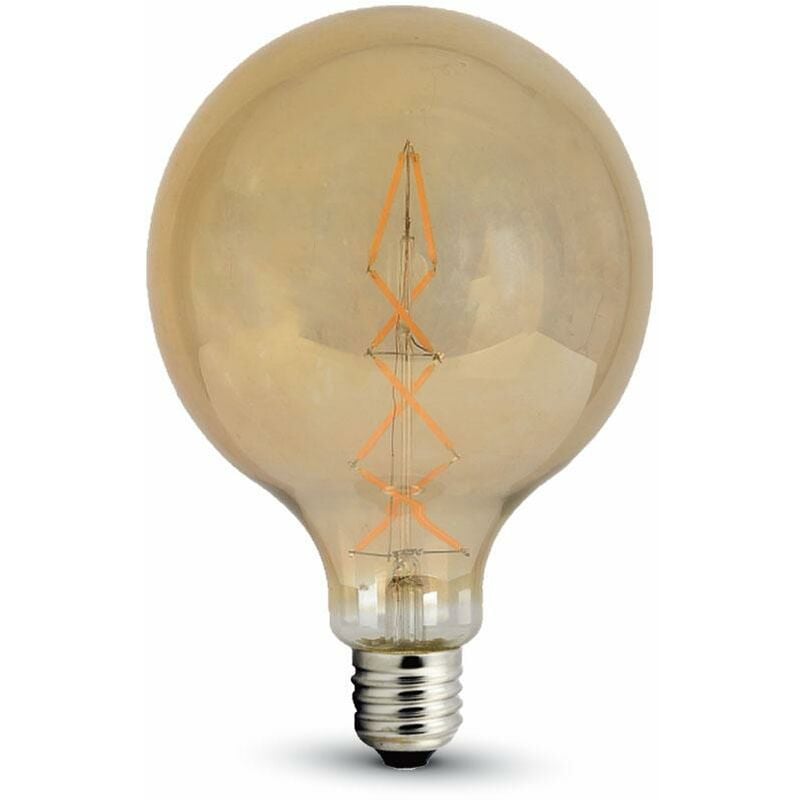 Image of Lampadina led - 8W filamento E27 G125 amber bianco caldo 2200K