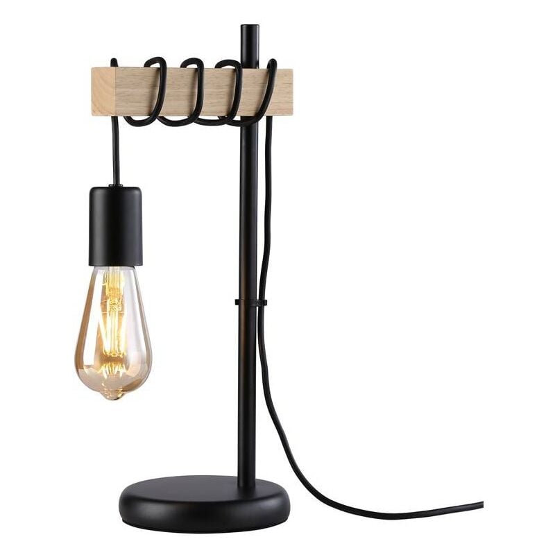Lampada da tavolo in legno wooda. - Nero
