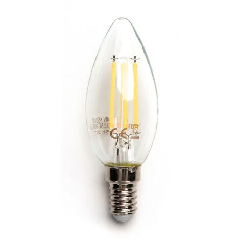 Lampadina Led a Filamento E14 C35 a candela 6W Bianco neutro 4000K Neos
