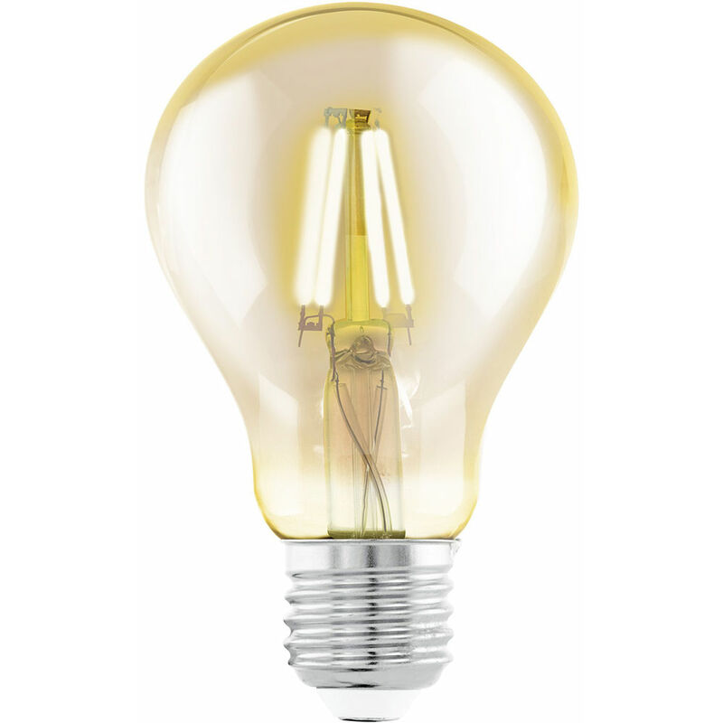 Image of Lampadina led a filamento retrò lampadina vintage E27 vetro trasparente, 4 watt 320 lumen 2200 Kelvin bianco caldo, DxH 7,5x12,8 cm