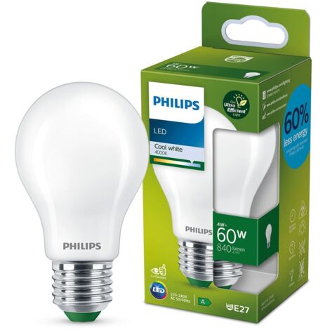 lampadina led a goccia satinata 4w 4000k, e27