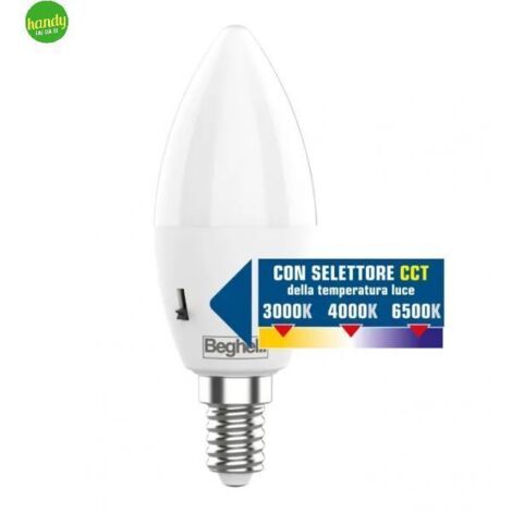 LAMPADINA LED A OLIVA OPALINA CCT ATTACCO E14 7W 3000K/4000K/6000K