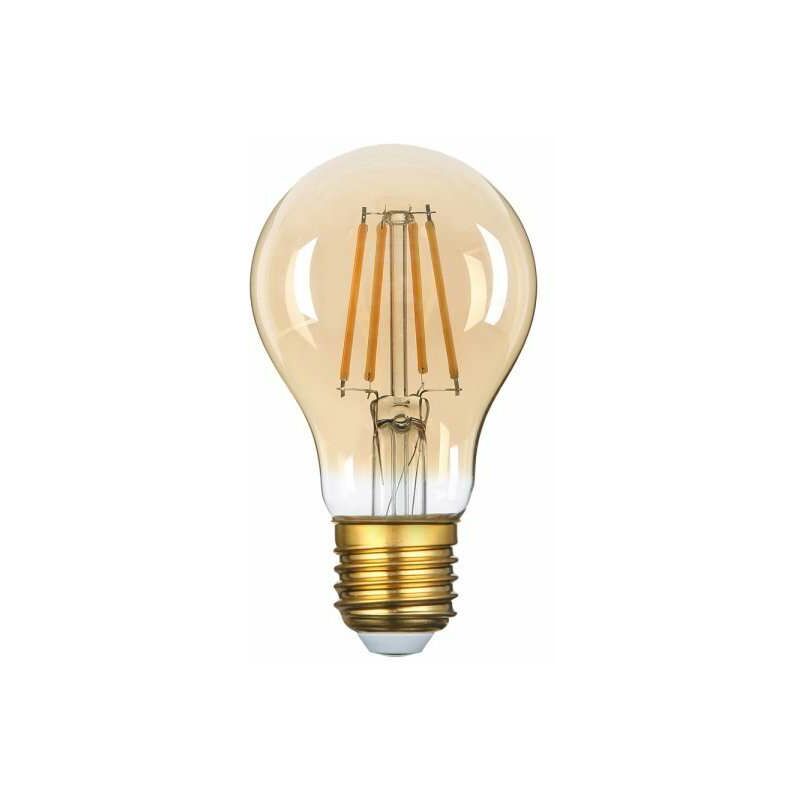 Lampadina led A60 filamento 8W vetro dorato dimmerabile E27 bianco molto caldo 2700K