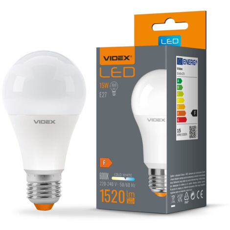 Lampadina LED A65 15W E27 1520lm 6000K luce fredda Videx