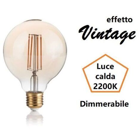 Lampadina led ambra forma d95 attacco e27 4w 2200k ideal lux - 223933