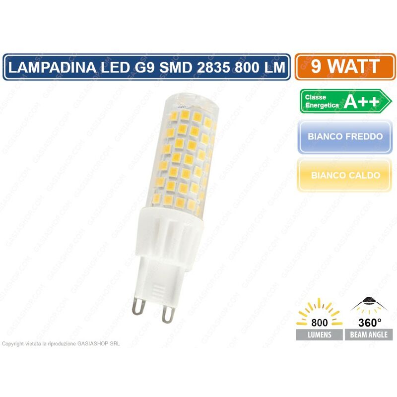 Image of Driwei - lampadina led bulb 9W smd 2835 G9 800 lumen 360° alta luminosita' bianco caldo bianco freddo - Colore Luce: Bianco Caldo