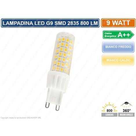 5 LAMPADINE LED G9 SPOTLIGHT 4W TUBOLARE SMD CHIP 2835