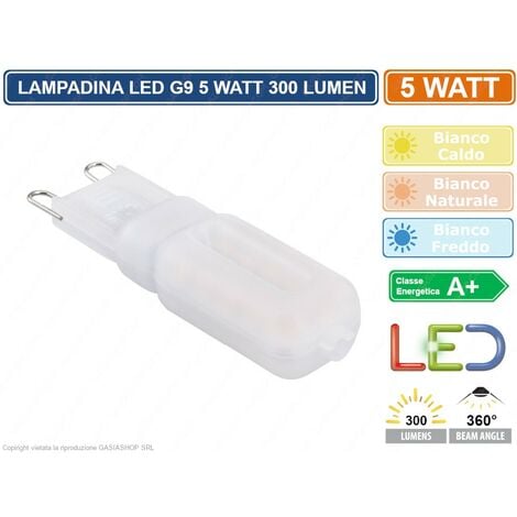 DRIWEI LAMPADINA LED BULB G9 5W 300 LUMEN 300° ALTA LUMINOSITA' 3000K 4200K 6500K - Colore Luce: Bianco Caldo