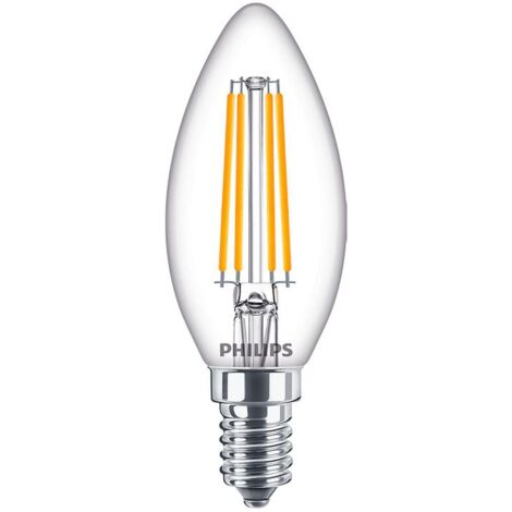Lampadina led candela e14 6.5w 806lm vetro trasparente philips philedcan60g2