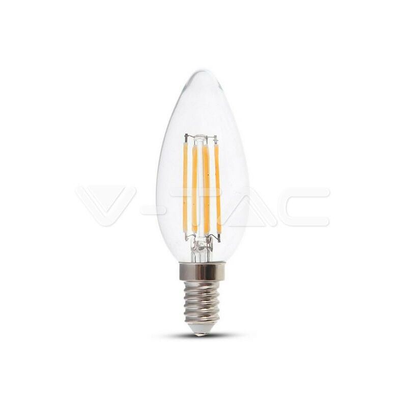 Image of Led lampadina 4W filamento E14 clear cover candela dimmerabile 3000K - Luce calda