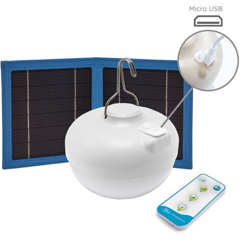 Lampadina LED CHERRY con carica solare, batteria ricaricabile e telecomando. 900 lumen di luce calda
