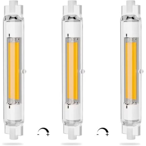 Lampadina LED COB a risparmio energetico R7S LED 118mm dimmerabile 20W R7S equivalente a lampada alogena J118mm 200W, bianco caldo 3000K, senza sfarfallio, 2000LM, angolo del fascio di 360°, CRI 90Ra,