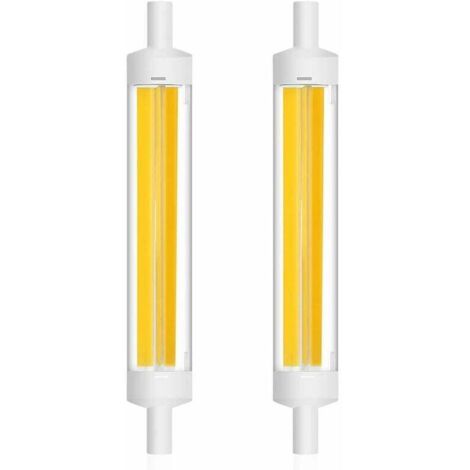 Lampadina LED COB R7S 15W 118mm Filamento lineare 360 gradi Lampadina per proiettore J118 1200LM equivalente a una lampadina alogena da 120W bianco freddo (6000K-6500K) (confezione da 2) [Classe energ