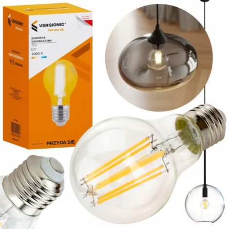 Lampadina LED decorativa E27 12W 3000K trasparente VERGIONIC