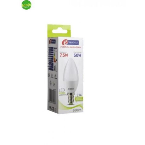 Lampadina Led E-Quickly 7,5W 4000K Candela C37 E 14