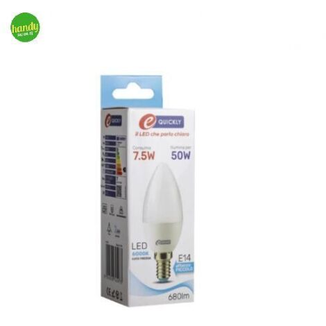 Lampadina Led E-Quickly 7,5W 6000K Candela C37 E 14