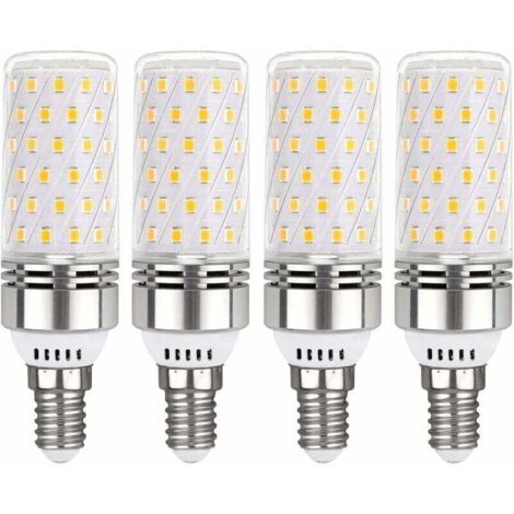 Lampadina LED E14 12W Bianco Freddo 6000K, 1450LM, Equivalente a 100W Alogena E14, Angolo del Fascio 360°, AC 220V, Lampadina LED E14 per Illuminazione Interna, Non Dimmerabile, Confezione da 4