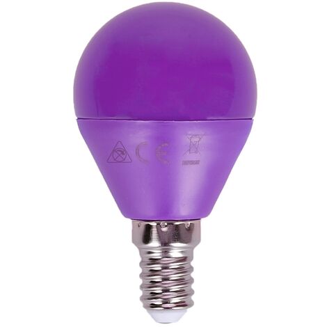 Lampadina Led E14 G45 a sfera 4W Viola Aigostar