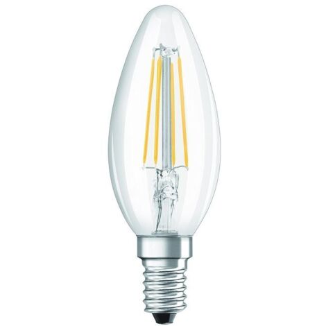 Lampadina LED E14 in vetro trasparente, 4W, bianco freddo.
