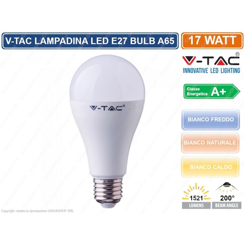 LAMPADINA LED 17W A65 E27 200 D TERMOPLASTICO