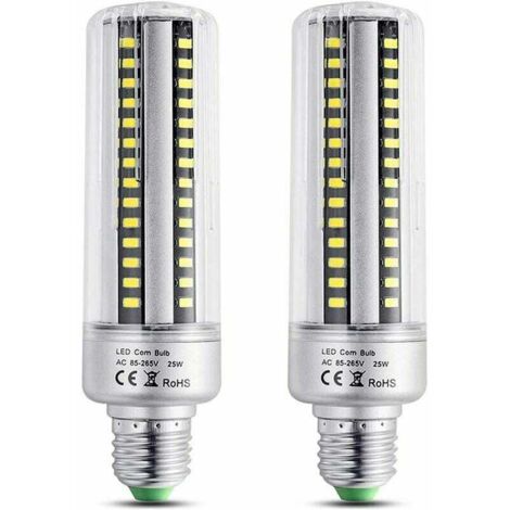 Lampadina LED E27 25W bianco caldo 3000K, 2500LM alta luminosità, equivalente a una lampadina alogena da 200W, non dimmerabile, plafoniera LED E27, confezione da 2