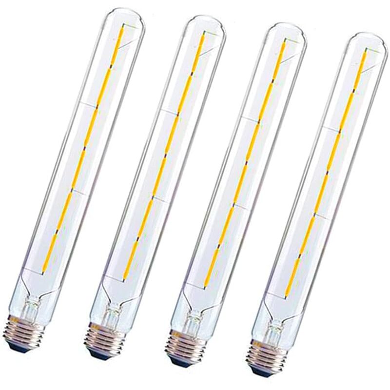 Bombilla led E27 300mm T300 6W 2700K blanco cálido 360° sin parpadeo no regulable (4 piezas)