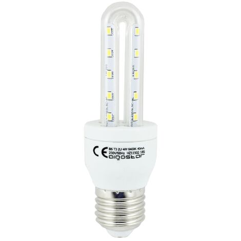 Lampadina Led E27 a tubo a U 4W Bianco freddo 6400K Aigostar