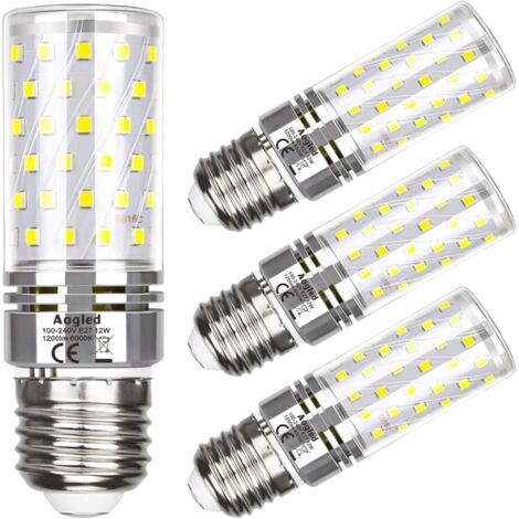 Lampadina LED E27 bianco freddo 6000K 1600LM, lampadine LED per interni non dimmerabili da 16 W, attacco a vite E27, confezione da 4