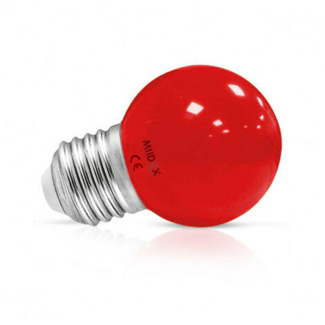 Lampadina LED E27 colore lampadina G45 1W rosso
