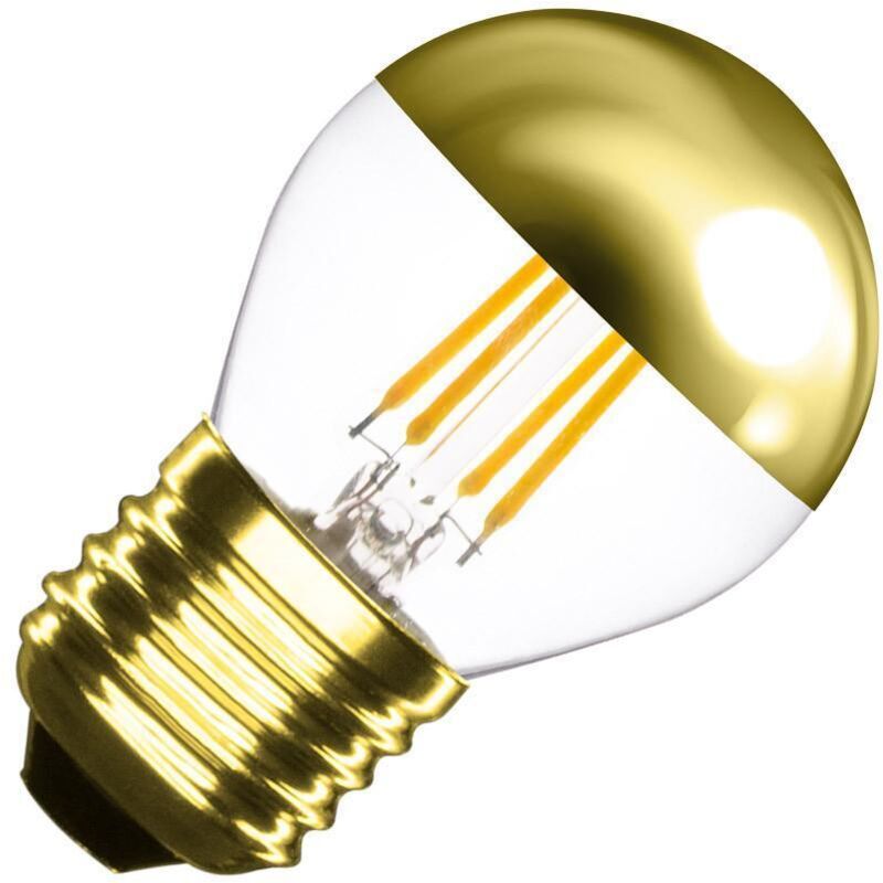 Lampadina LED Filamento Regolabile E27 4W 300 lm G45 Gold No Flicker 2500K Super Caldo