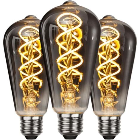 Lampadina LED E27 vintage, a risparmio energetico, stile industriale, lampadina decorativa retrò antica E27, 4W per camera da letto, ristorante, bar, filamento giallo, 3 pezzi