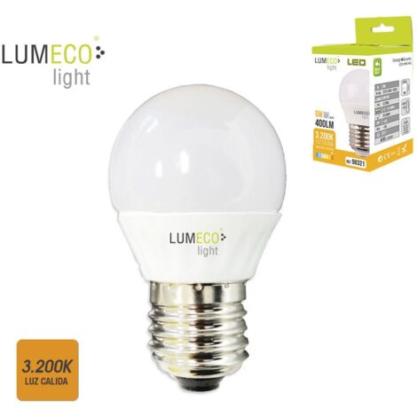 Lampadina LED EDM Sferica E27 5W 400lm 3200K Luce Calda Ø4.5x8cm