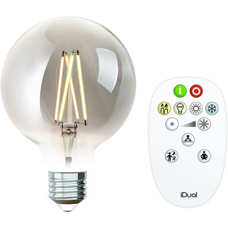 LAMPADINA LED FILAMENT G95 E27 ARGENTO GLOBO TELECOMANDO
