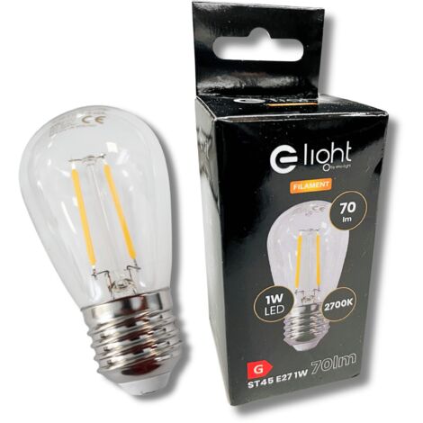 Lampadina LED Filamento 1W E27 ST45 2700K Eko-Light