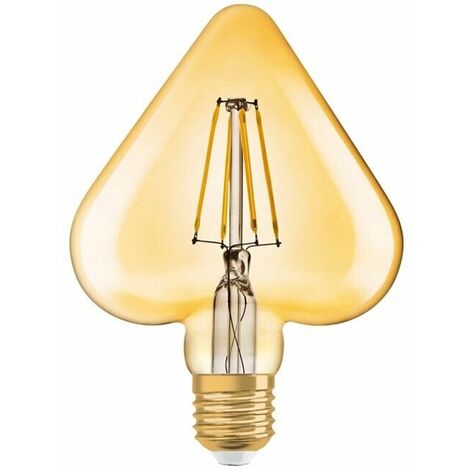 Lampadina Led Filamento Cuore Ambra E27 4 W Stile Vintage Retro Luce Calda