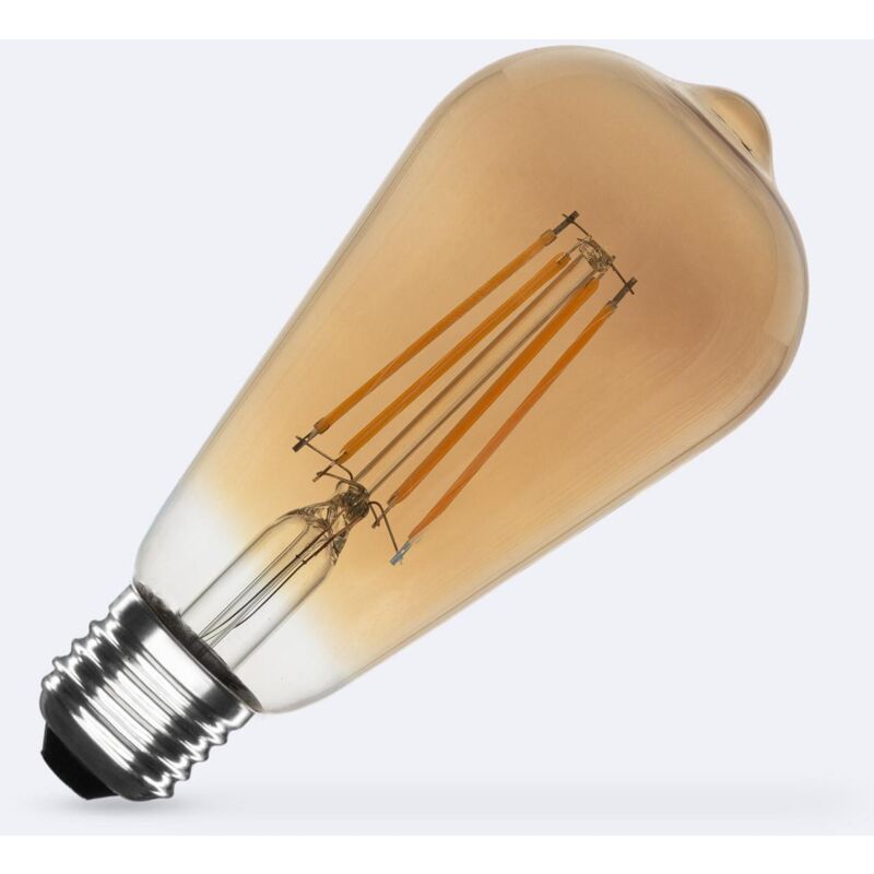 Image of Efectoled - Lampadina led Filamento E27 8W 750 lm ST64 Oro Bianco Caldo No Flicker 2200K