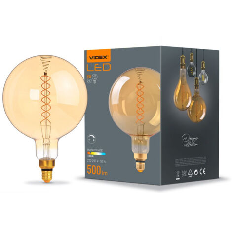 Lampadina LED G200 ambra 8W E27 500lm 1800K Videx