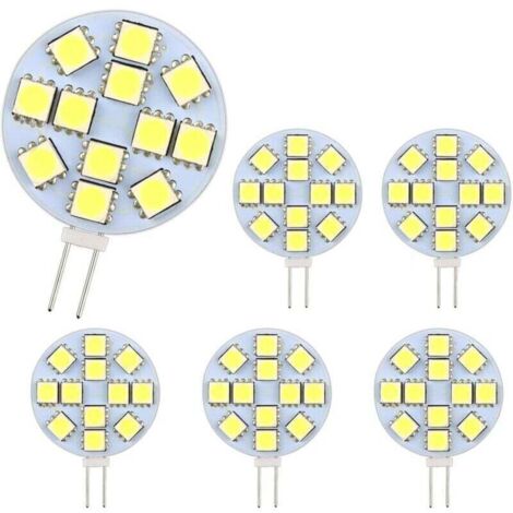Lampadina LED G4 2W, AC/DC12-24V, 200LM Bianco caldo 3000K, 12x 5050SMD, equivalente a una lampadina alogena da 20W, non dimmerabile, lampadina LED rotonda G4 per illuminazione di mobili, illuminazion