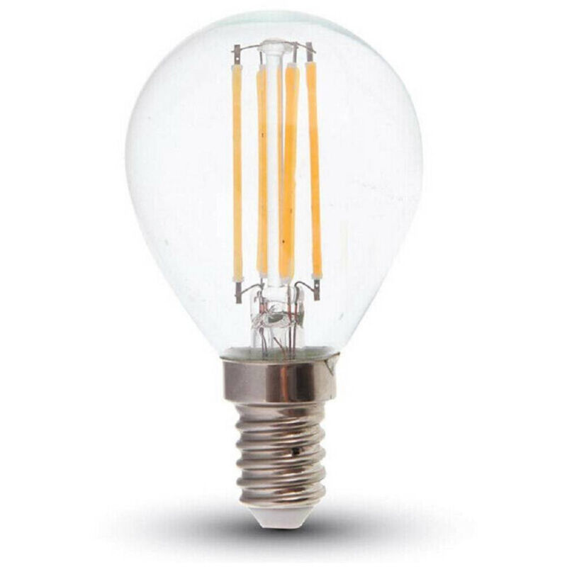 Image of Trade Shop Traesio - Lampadina Led G45 a Filamento E14 Sfera Luce Naturale Frossoda Calda 4 w G45-t - -Bianco Naturale -
